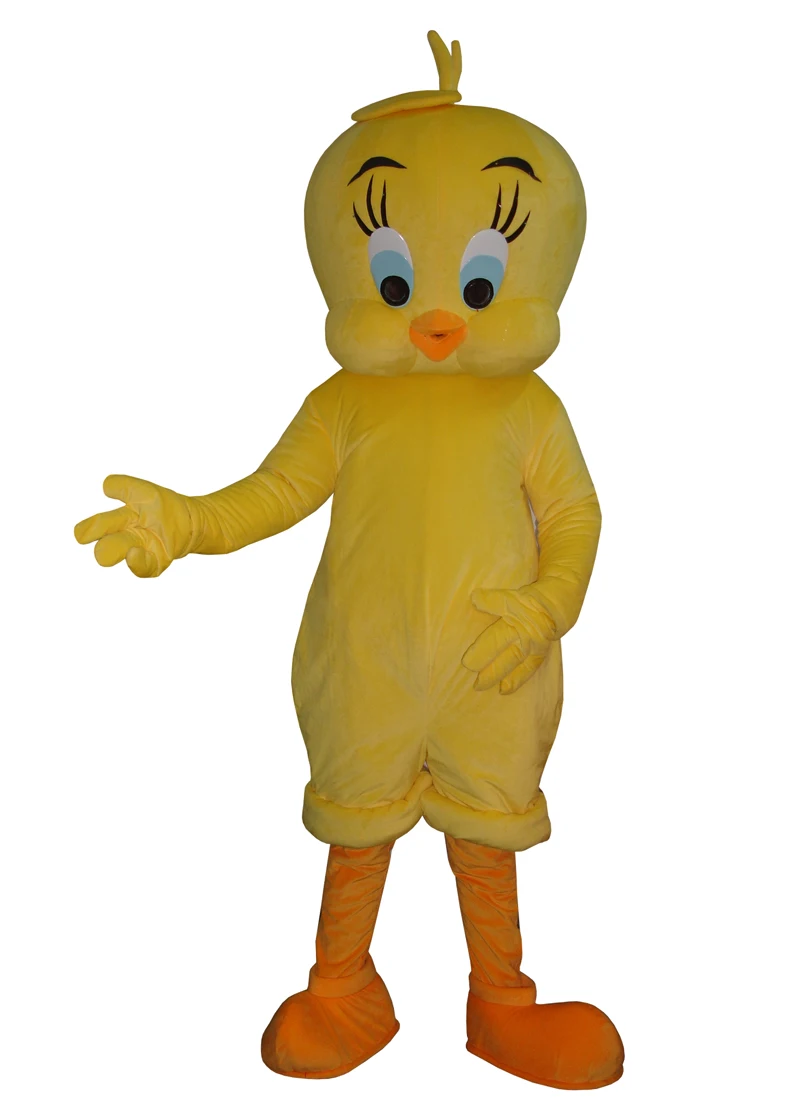 Высокое качество Tweety Looney Tunes талисман костюм мультфильм птица нарядное платье