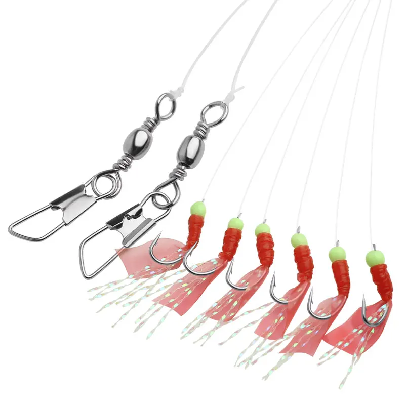 LINNHUE Fishing Hook Stainless Steel Rigs Swivel Lure Pesca Bait Hook Single Combination High Carbon String Hook With 6 Hooks