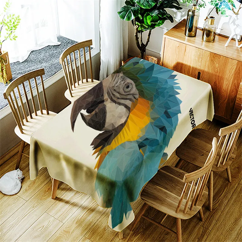 

3d Parrot Tablecloth Creative Cartoon Animal Pattern Polyester Comfortable Waterproof Table Cloth Cover for Home