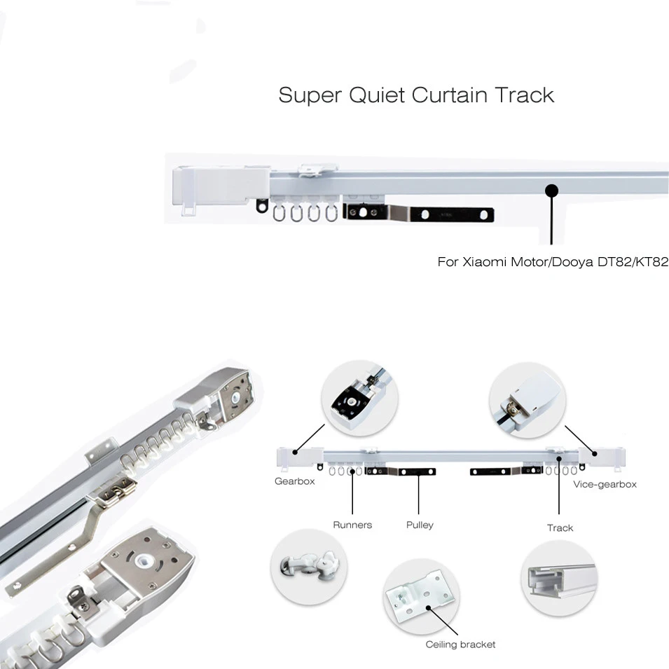 1,5 м Xiaomi Super Silent электрический шторы трек для Mijia Aqara двигатель, автоматическая занавеска рельсы/карниз, потолок Instal, двойной открытым