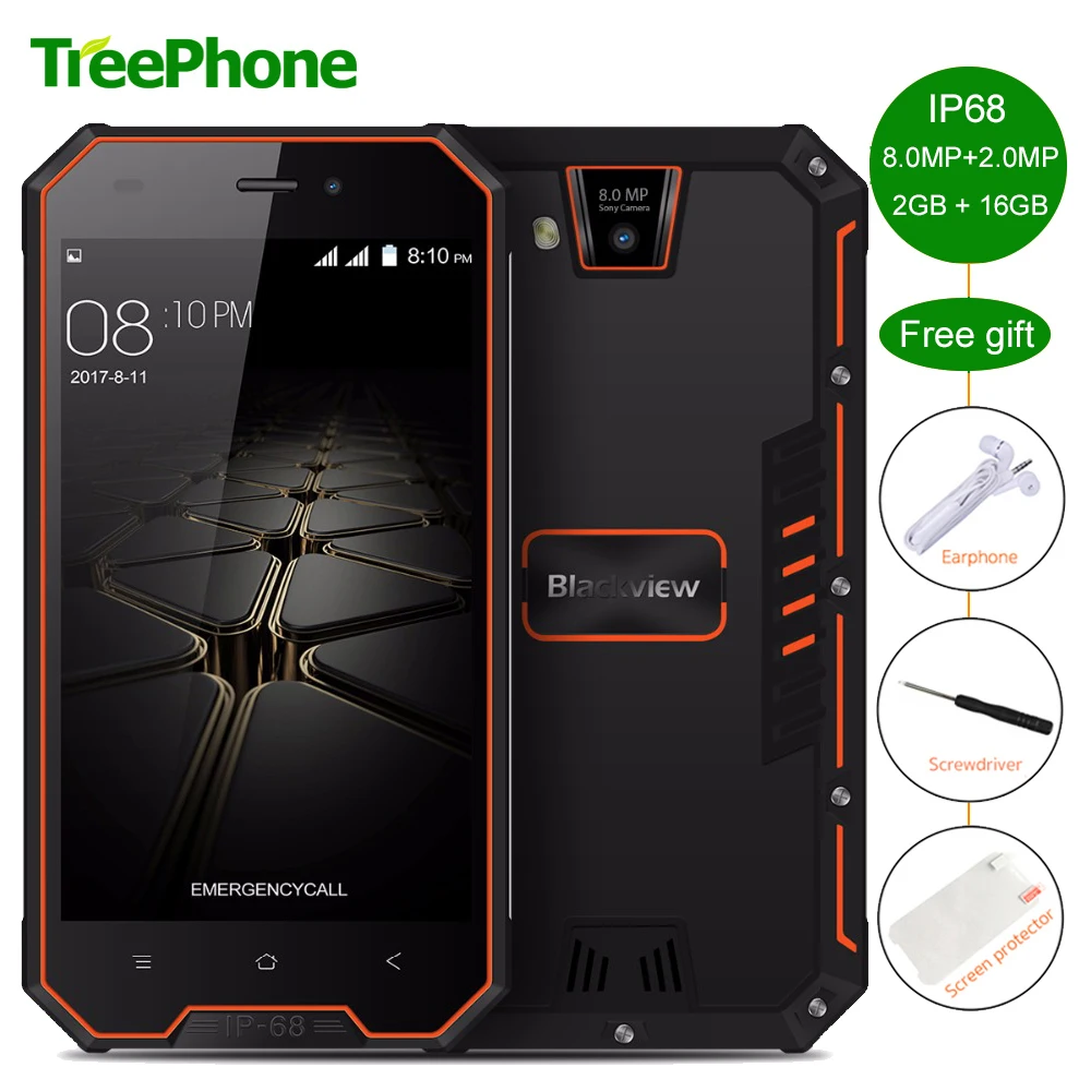 IP68 Waterproof Blackview BV4000 Pro GPS WIFI cellphone 3G Quad Core 4 ...