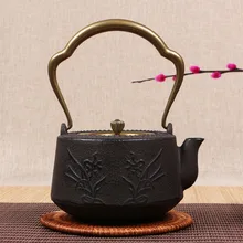 950 мл гладить Чай горшок воды Чайник Китайский кунг-фу Чай горшок Посуда для напитков японский Железный Чай горшок водонос орхидея Вырезка