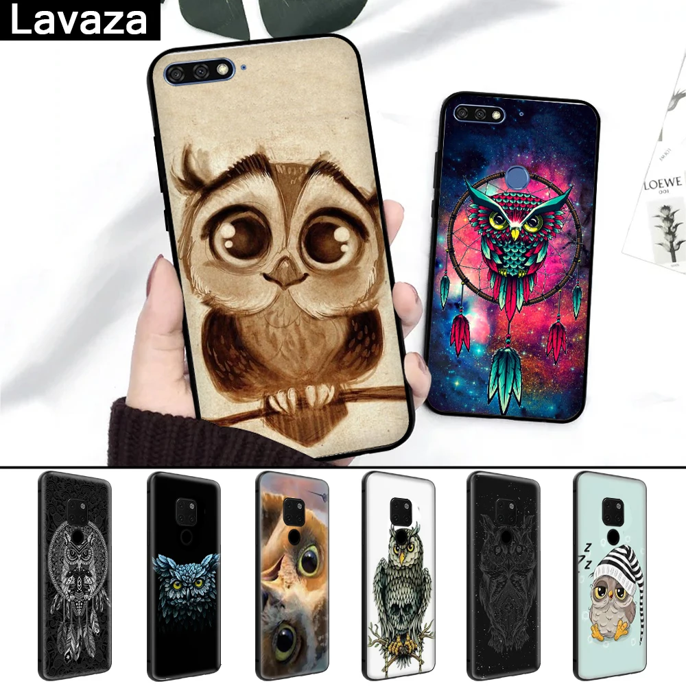 

Lavaza Animal Night Owl Lovely Silicone Case for Huawei Mate 10 Pro 20 30 Lite Nova 2i 3 3i 4 5i Y6 Y5 Y9 2019 Y7 Prime