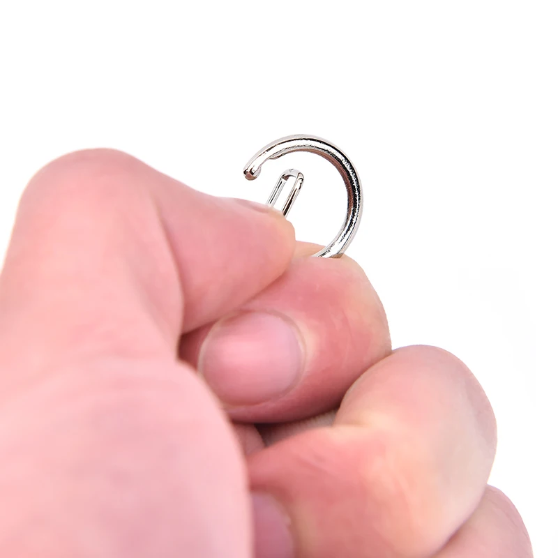 10 шт. серебристые металлические поворотные застежки-карабины зажимы крючки для ключей брелок разъемное кольцо фурнитура для изготовления ключей DIY