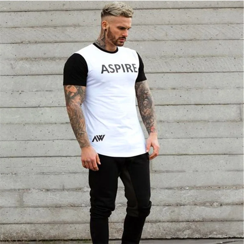 2018 new fashion summer gyms fitness short sleeve men t shirt brand clothing cotton comfortable male t-shirt tshirt men clothing