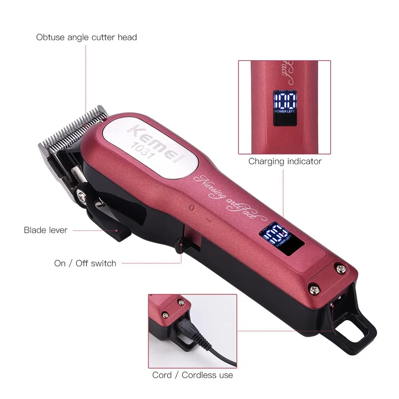 Men's Hair Trimmer Cordless Professional Hair Clipper Electric Hair Cutting Machine Household Hairc