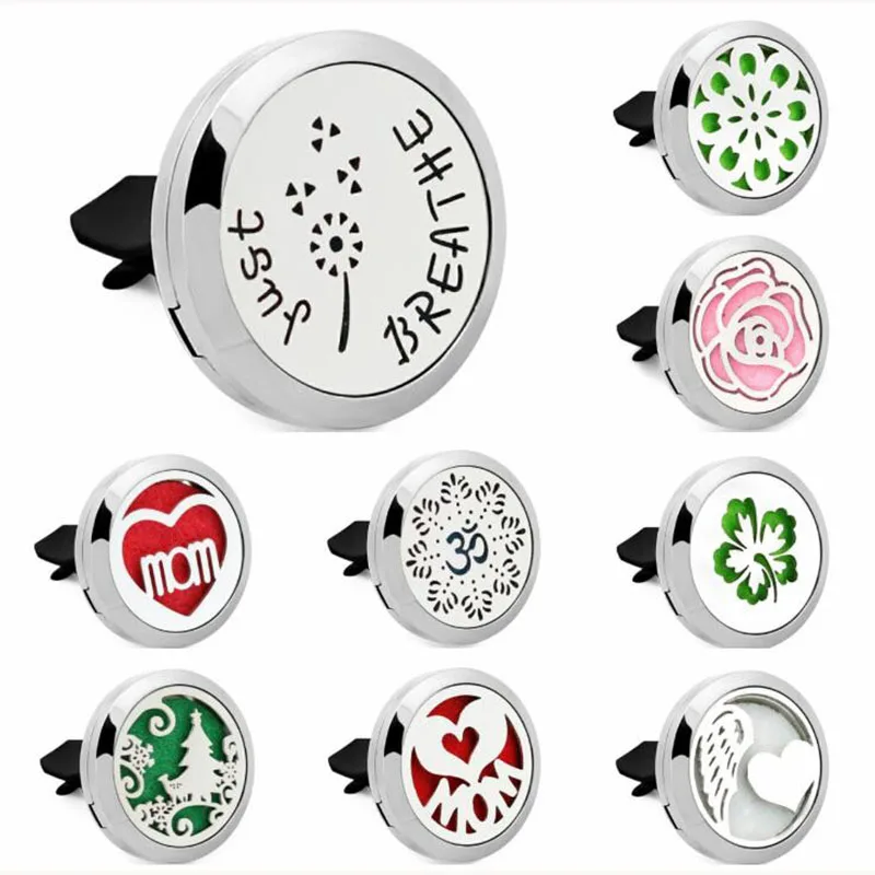 سيارة موزع الهواء الفولاذ المقاوم للصدأ تنفيس المعطر سيارة زيت طبيعي الناشر العطور الروائح السيارات منفذ الصلبة العطر