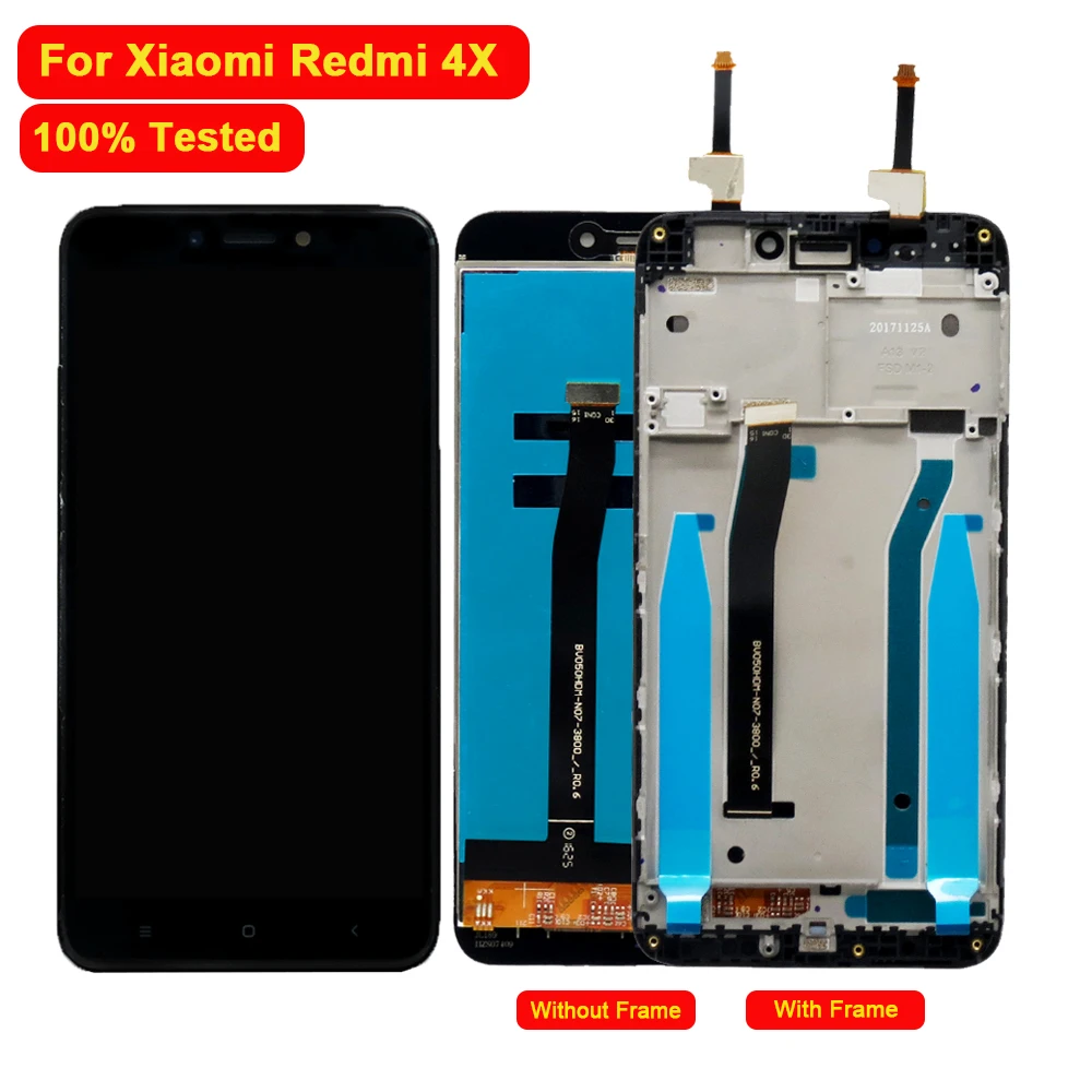 

100% Tested for Xiaomi Redmi 4X LCD Display Touch Screen Digitizer with Frame Assembly Redmi 4X Phone 5.0inch LCD Display Screen