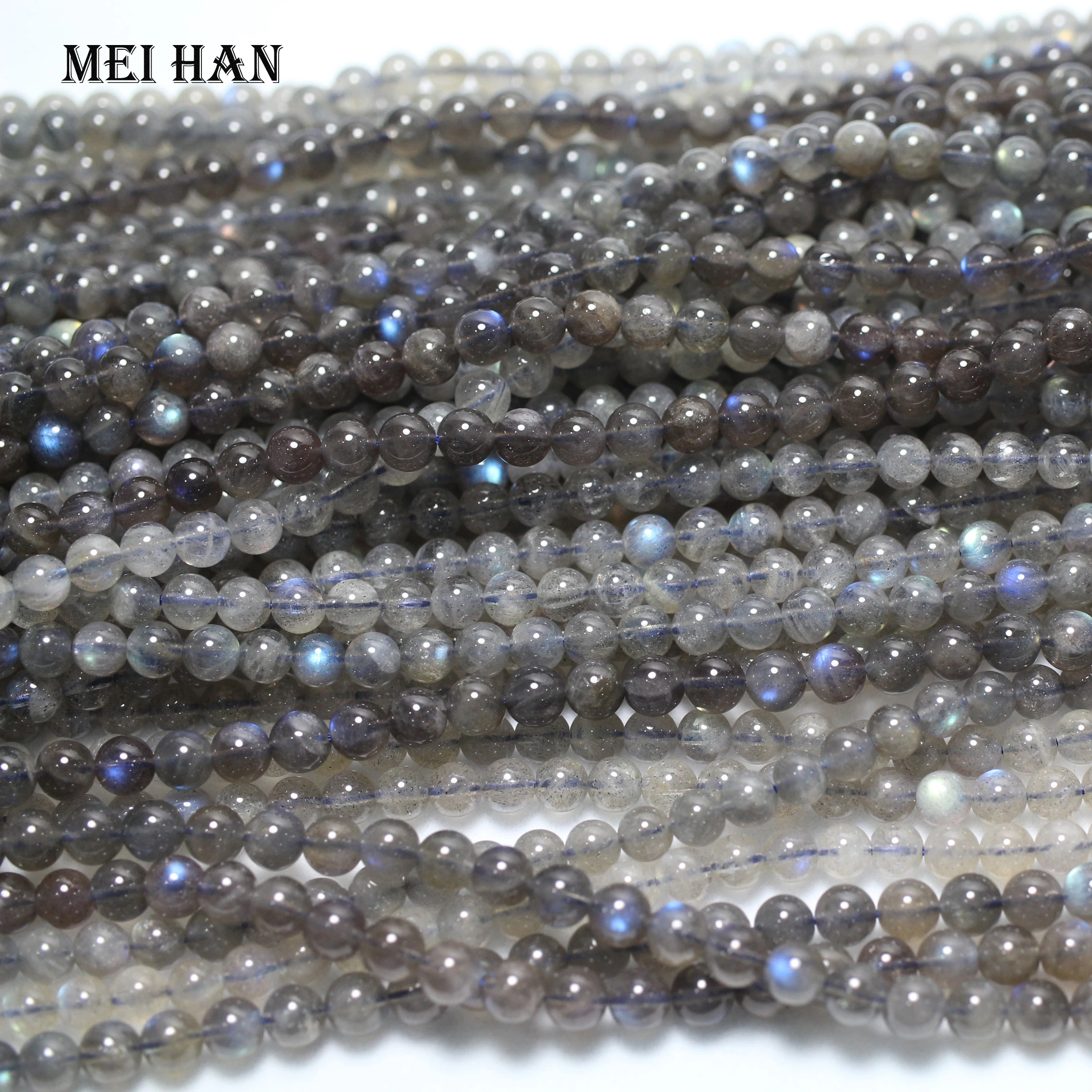 

Meihan wholesale (2strands/set) natural grade A+ labradorite 5mm smooth round loose beads for jewelry DIY making design