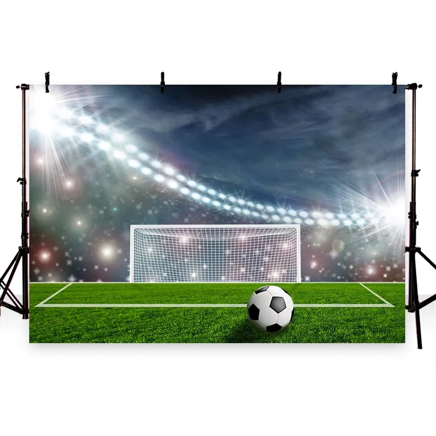

Mwhodoro Shining Stadium Football Match Scene Lights Photography Backgrounds Customized Photographic Backdrops For Photo Studio