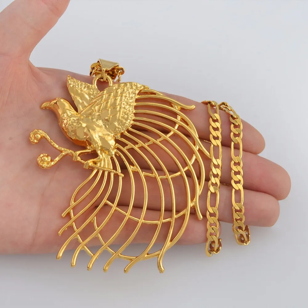 

Anniyo Very Big Bird Pendant and Chain Necklaces for Women Men Gold Color PNG Jewellery Papua New Guinea Ethnic Gifts #125806P