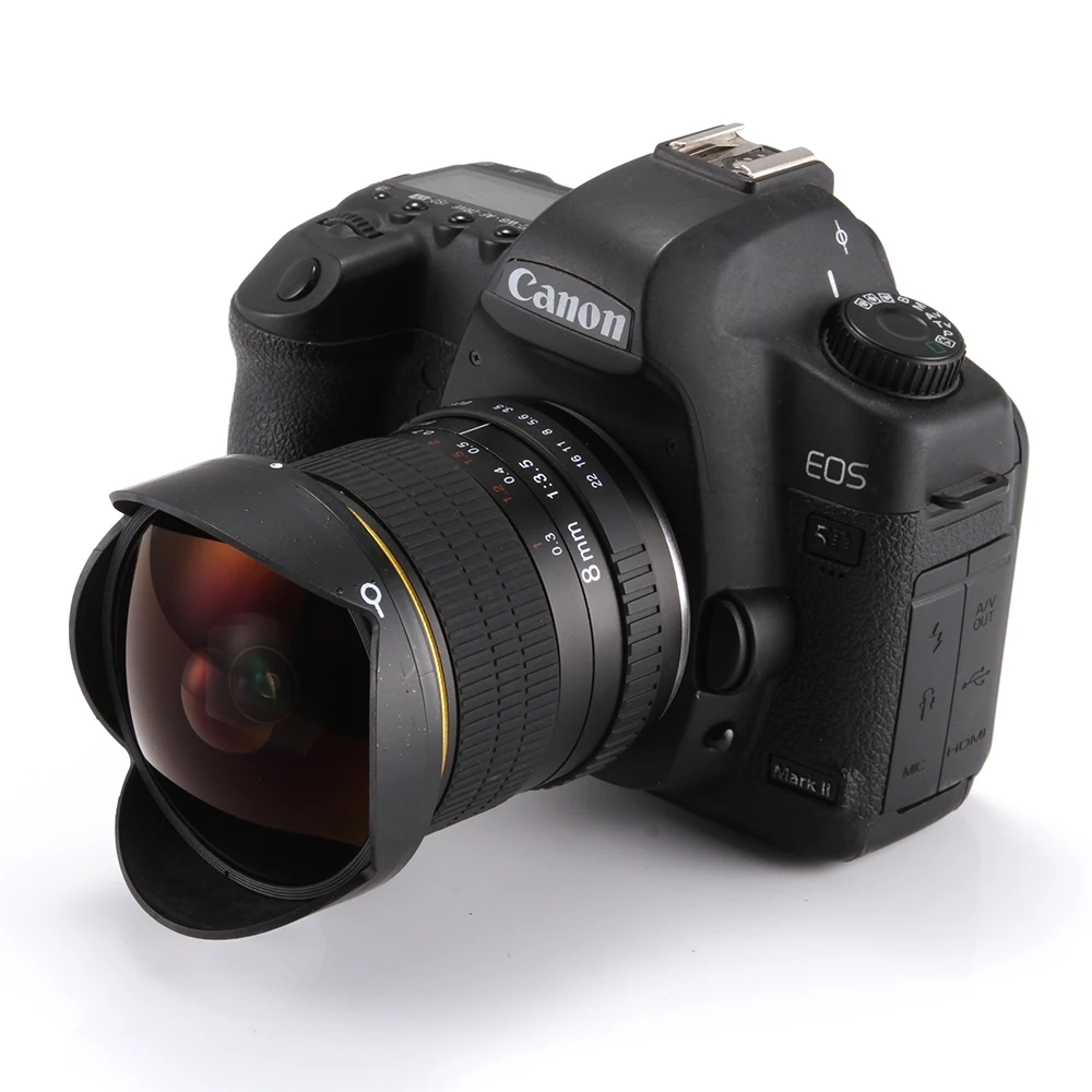8 мм f/3,5 рыбий глаз супер широкоугольный объектив для Canon 5D Mark III II 3 7D 6D 70D 60D 550D 650D 700D