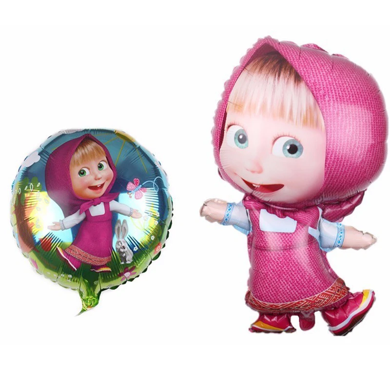 1 шт. большие надувные шары из алюминиевой фольги Martha и Bear День Рождения украшения Globos для вечерние Детские Мультяшные надувные шары для душа