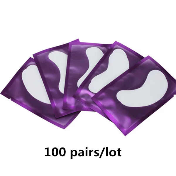 100purple 50/100 пар глазных пластырей для наращивания ресниц индивидуальные подушечки шелковые патчи для глаз под накладки для наращивания ресниц патчи для наращивания ресниц - Цвет: 100purple