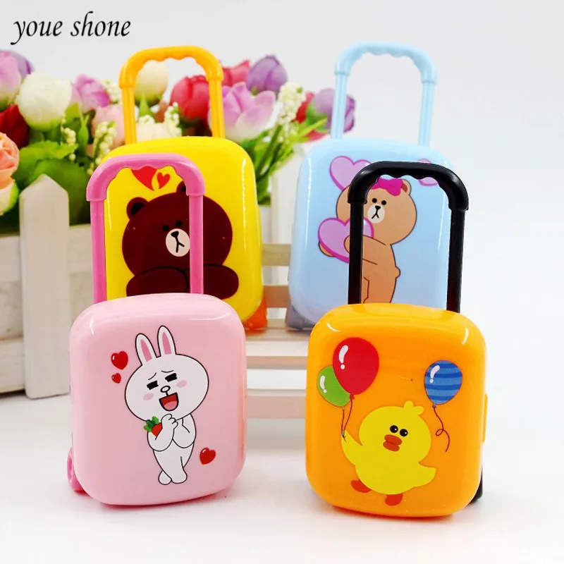 

1sets Korea Stationery Cartoon Cute Bear Suitcase Erasers sets Trolley Case Shape rubber Eraser Children Stationery for shool