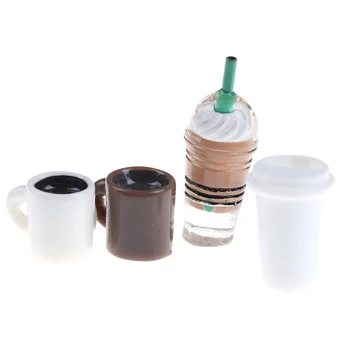

4Pcs/set DIY Dollhouse Coffee Cup Miniature Mini World Kitchen Room Food Drink Cup For doll