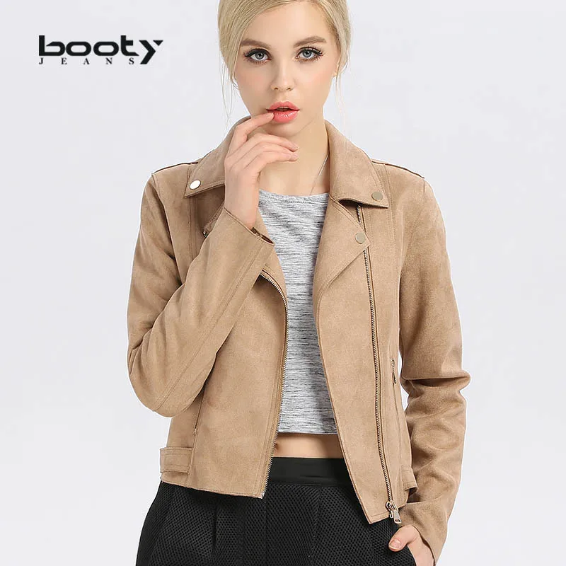 2017 Qualité Daim Automne Short Nouvelle Marque Haute Cuir Conception Vestes Couleur Femmes De Moto Kaki Rouge Kaki rouge Veste Printemps En Butin jLq35A4R
