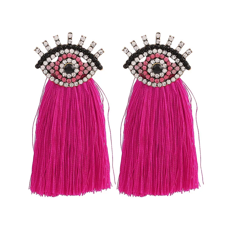 Earrings women NEW HOT Women's fashion earrings New arrival brand crystal tassel beads flower EARRINGS for women Rose