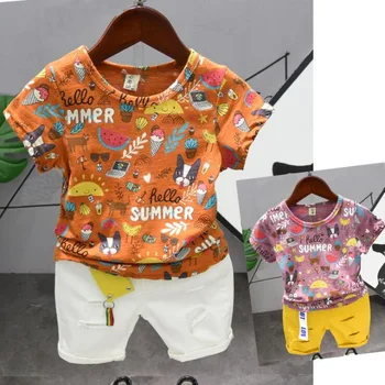 

Softu Baby Boy Clothing Set Summer Infant Clothes Short Sleeve T-shirts Tops Pants Kids Boys Jogging Suits 2-6years