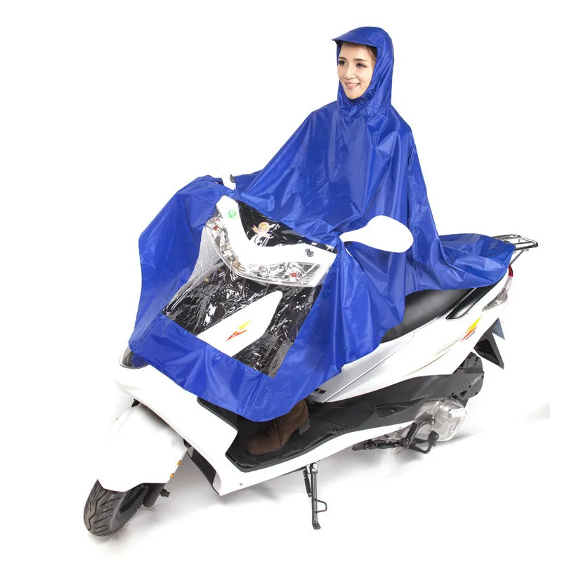 

Women Men Scooter Raincoat Reflective Strip Safe Riding Wide Hat Brim Waterpoof Universal Motorcycle Riding Poncho Rainwear