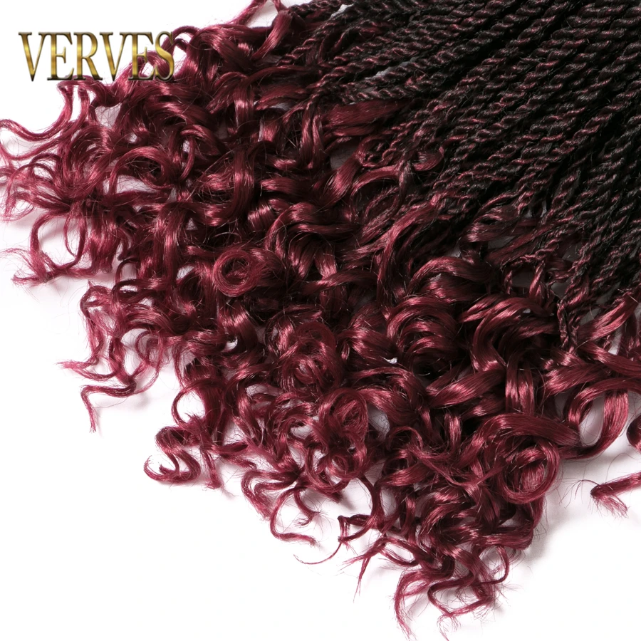 VERVES Сенегальские твист вязание крючком косички волос 18 дюймов 30 корней/пакет синтетический плетение волос для женщин ombre Цвет bonde