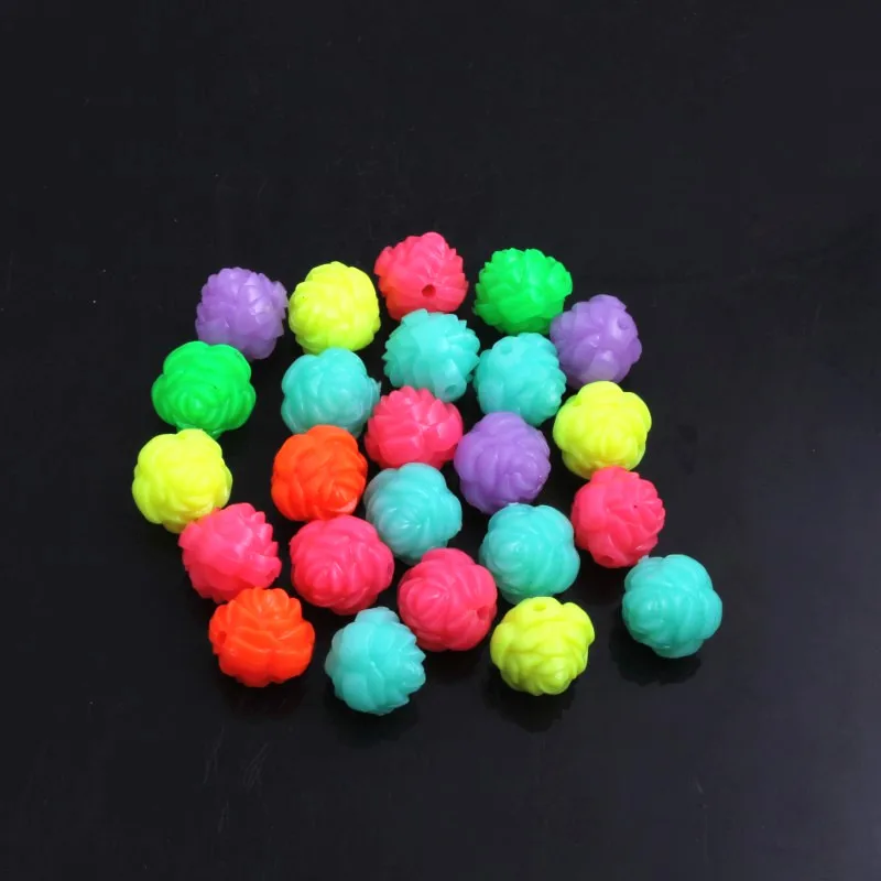 

OYKZA Retail 16mm Fashion Jewelry Acrylic Neon Rose Flower Beads for Kids DIY Bracelet Necklace Making 50pcs