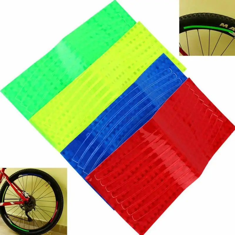 Bicycle Reflector Fluorescent MTB Bicycle Sticker Bicycle Rim Reflective Stickers Decal Accessories