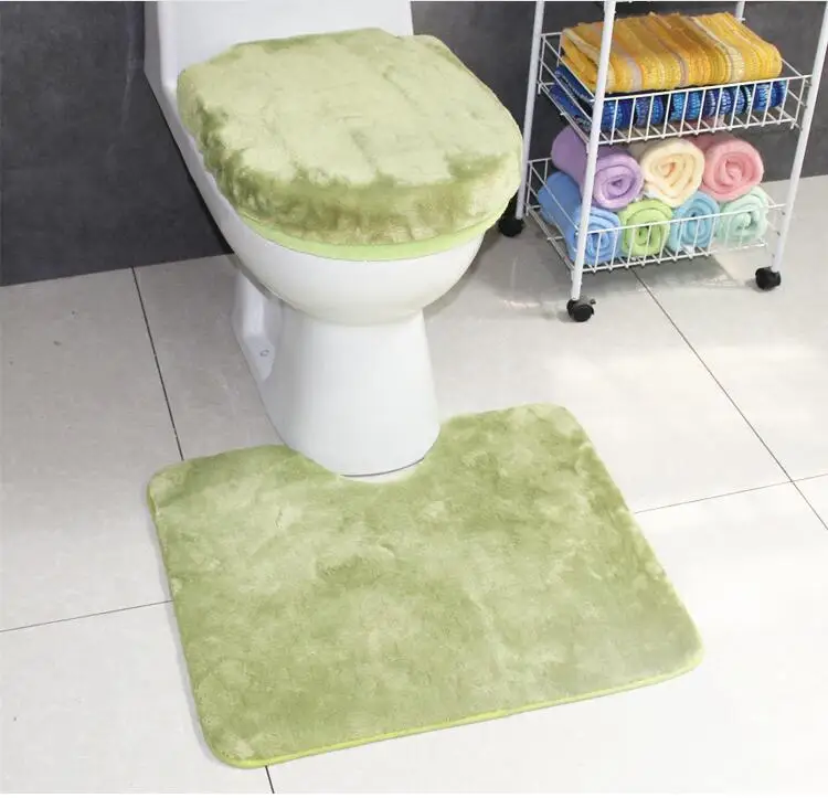 

Fyjafon Thick Super soft toilet potty sets toilet seat cover Warm Winter Close Stool Cushion Mat Green Color Green/Coffee/Pink