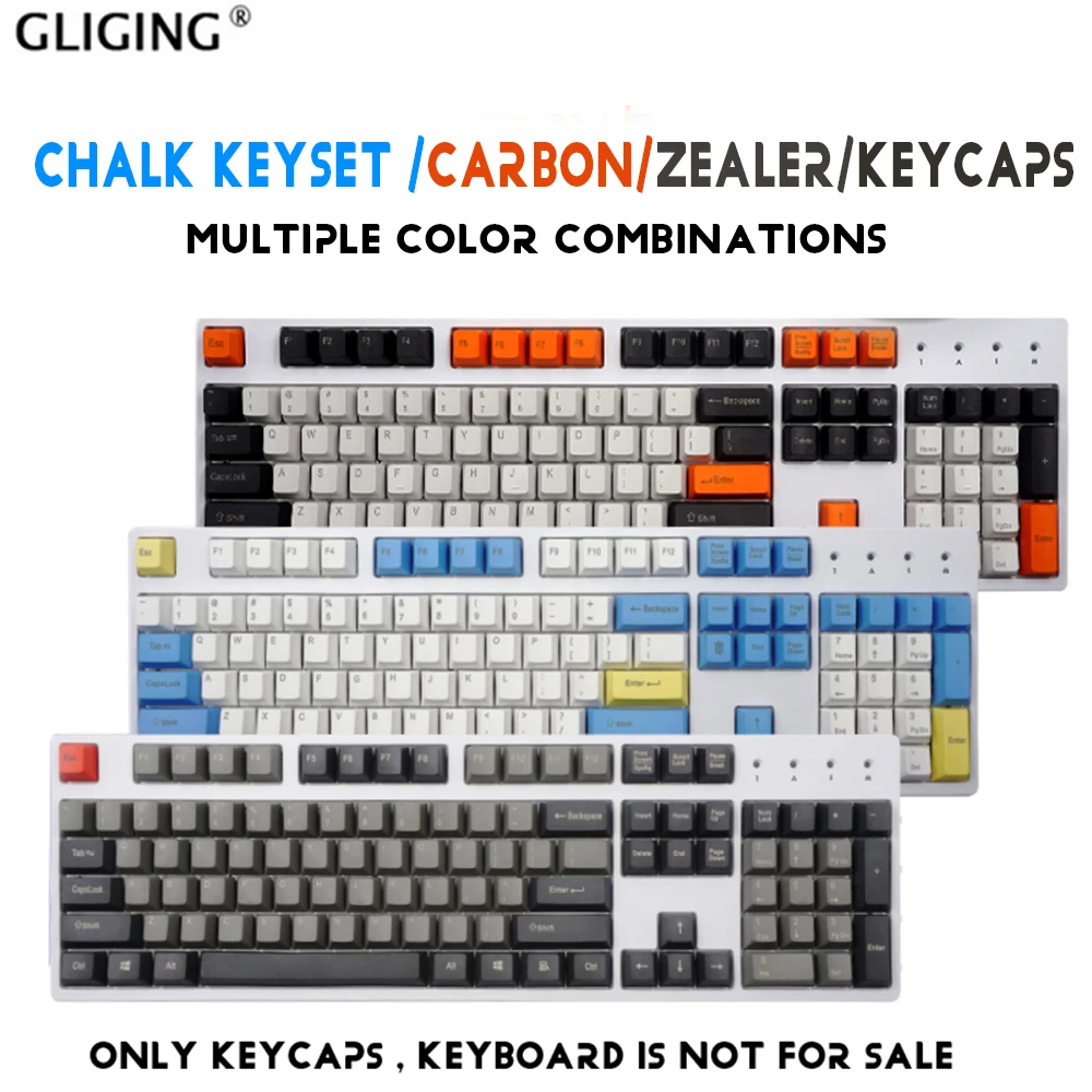 108 key chalk key ZEALER Carbon FILCO Top Side Blank Engraving Personality Keycap Mechanical Keyboard Keycaps