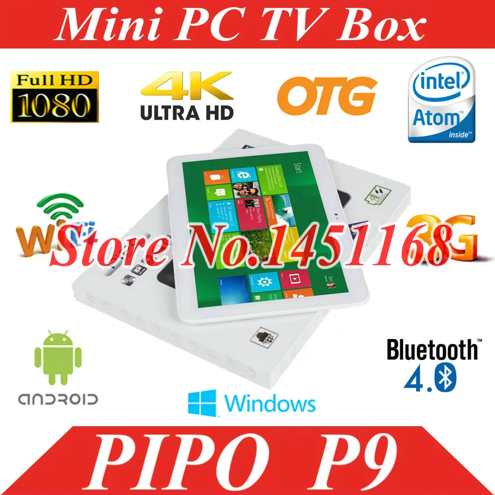 MINI PC PiPo P9 3G WiFi tablet pc RK3288 Quad Core Mali T764 10.1inch IPS 1920x1200 2GB+32GB Android 4.4 HDMI OTG BT GPS