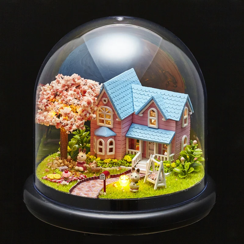 

Cute Room DIY Miniature DollHouse With Furnitures Wooden Doll House Creative Toys Handmade Gifts For Children B016 #E