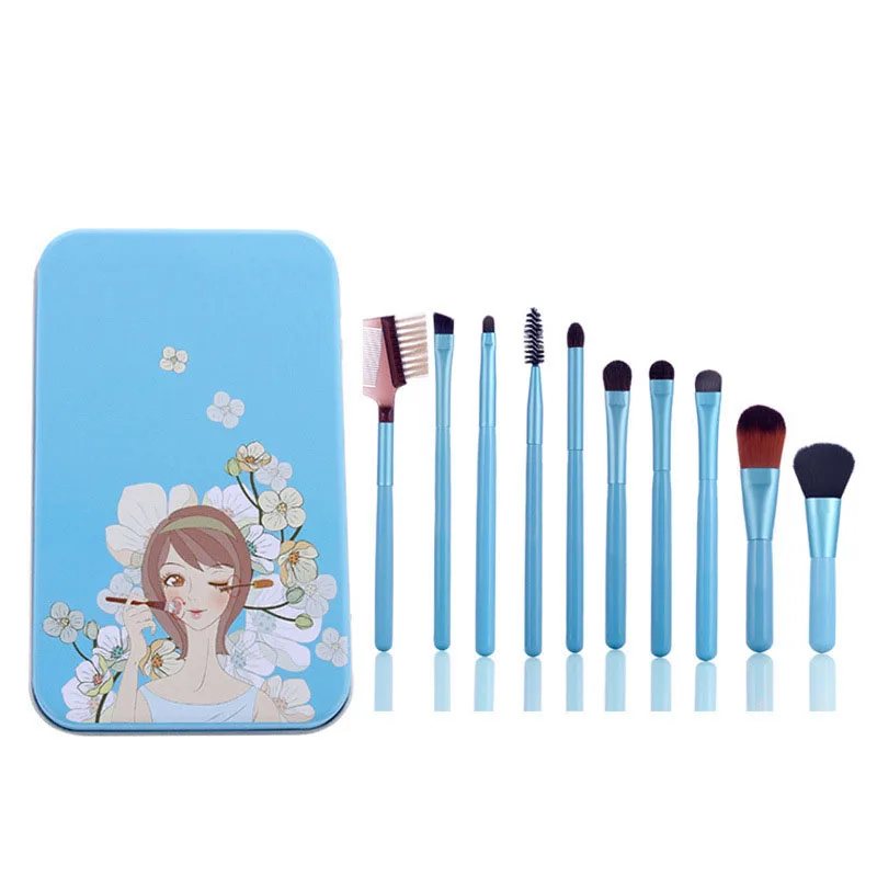10pcs Wood makeup Brushes Set Makeup Brushes Set Pinceis De Maquiagen (1)