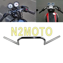 Хромированный 7/8 дюймов 22 мм руль мотоцикла " Rise для Harley винтажный уличный велосипед Кафе Racer откатная панель 7/8" Clubman ручка бар
