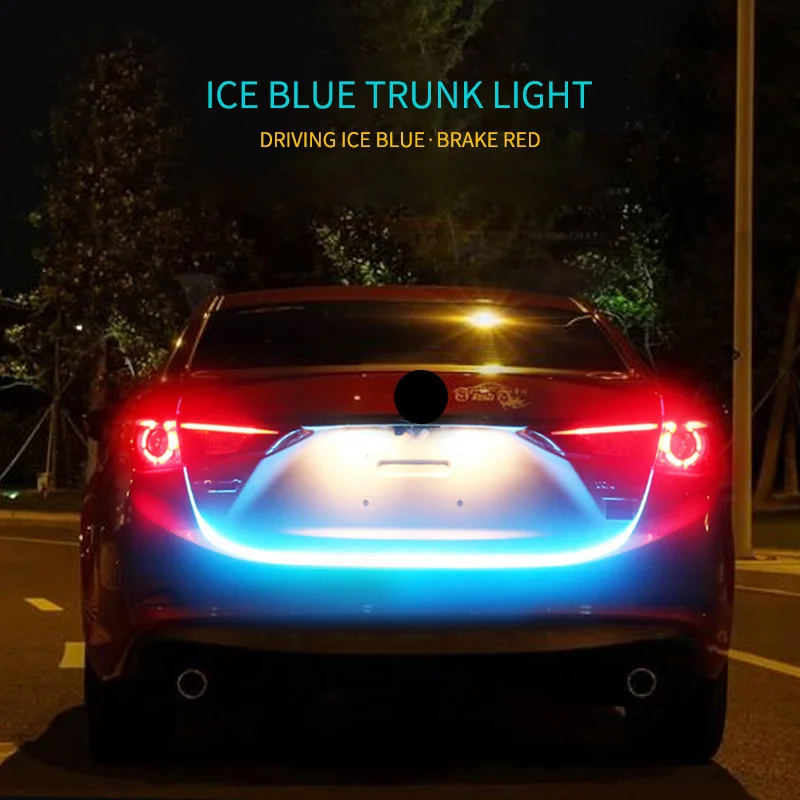 Car LED Strip Lighting Rear Trunk Tail Light Dynamic Streamer Brake