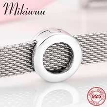 925 пробы серебряный зажим бусина круглой формы ажурные Бусины Подходят Оригинальное отражение талисманы браслет ювелирных изделий