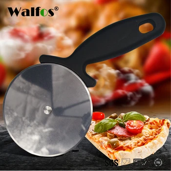 

WALFOS 1 pc Stainless Steel Pizza Cutter Round Shape Tools Wheels Bread Cutters Pizza Cake Round Knife Pizza Cutter