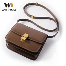 Wmnuo новая Маленькая женская сумка из натуральной коровьей кожи, мини-сумка на плечо, женские сумки через плечо с клапаном, сумка-мессенджер, известный дизайн