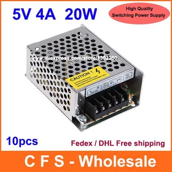 

5V 4A DC 20W Universal Regulated Switching Power Supply 5V 4A LED Driver High Quality 10pcs Fedex / DHL Free shipping