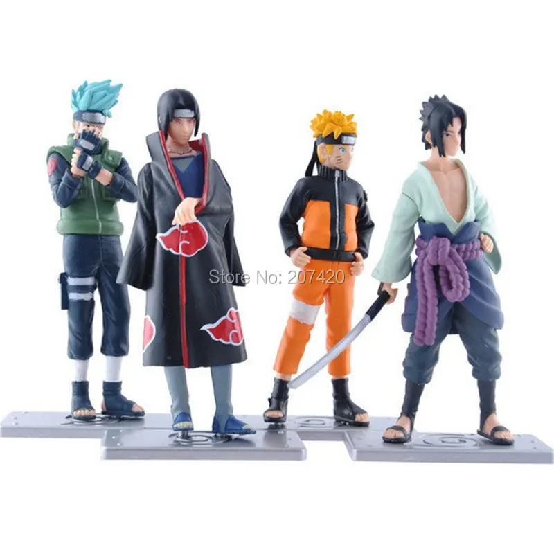 

4pcs/set 11cm Generation 17 Naruto Hatake Kakashi Itachi PVC Action Figures Toys Collective Dolls