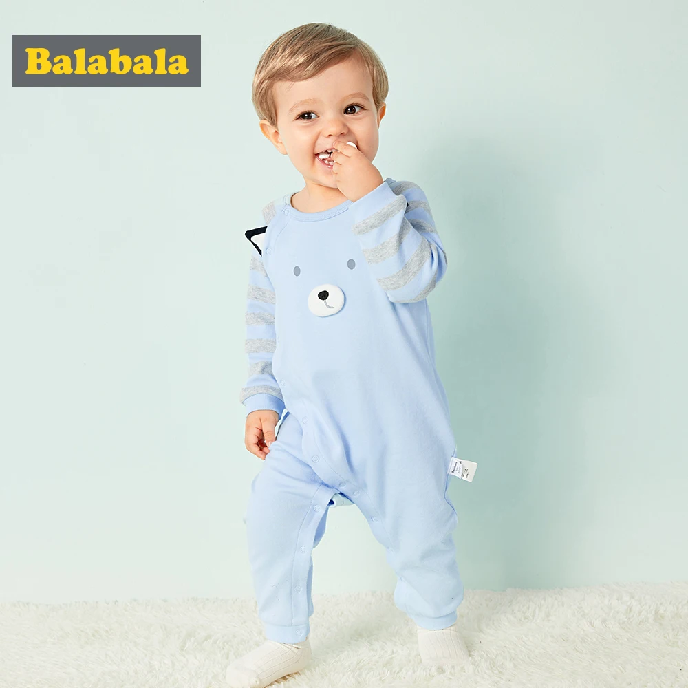 

Balabala 2018 New Children pajamas baby rompers cotton newborn baby clothes long sleeve underwear costume boys girls autumn jump