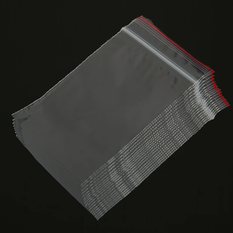 500 قطعة/الوحدة شفافة مجوهرات كيس بلاستيكي ذاتي الغلق الغذاء حقيبة التخزين واضح تغليف بقفل سحاب حقيبة مضغوط المطبخ Reclosable كيس بولي