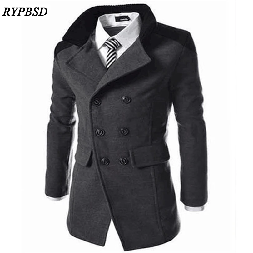 Winter Wool Men Coat and Jackets Business Men Wool Coat Solid Color Turn-down Collar Long Sleeve Mens Coats Overcoats New 2019 Winter Wool Men Coat and Jackets Business Men Wool Coat Solid Color Turn-down Collar Long Sleeve Mens Coats Overcoats New 2019