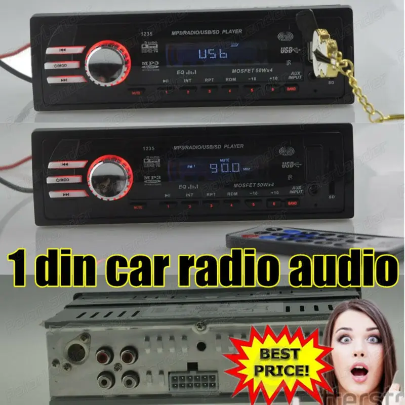 Car Radio Stereo Audio Mp3 Player 12V Phone Charger SD/USB/AUX In/FM