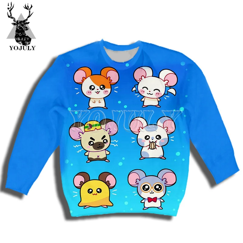 YOJULY одежда для малышей 3D свитшот с принтом Hamtaro мальчиков Модная одежда для девочек аниме Harajuku Повседневное рубашки для мальчиков детская