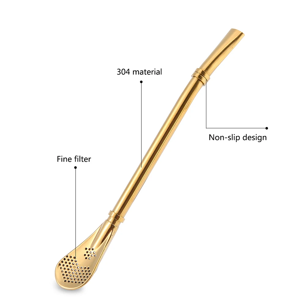 Нержавеющая сталь питьевой соломы фильтр ложка многоразовые металлические напиток соломы ситечко для питья чая Yerba мате соломы бар аксессуар