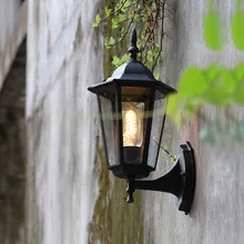 Американский Креативный светодиодный настенный светильник Открытый водонепроницаемый садовый светильник светильники металлические стеклянные настенная лампа Эдисона настенные бра освещение