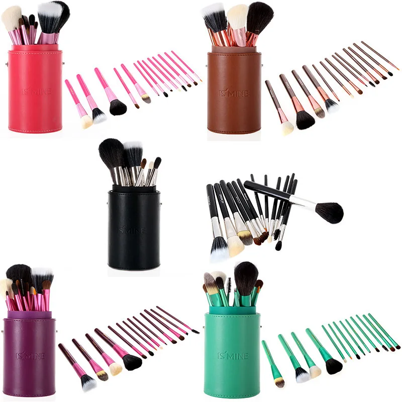 

50set/lot 13 pcs Professional Portable makeup brushes make up brushes Set Cosmetic Brushes Kit Makeup Tools with Cup holder Case