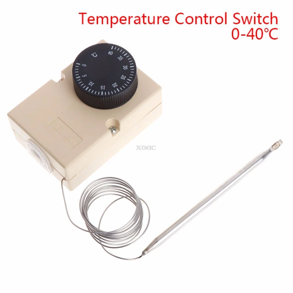 AC220V 0-40 도 온도 스위치 모세관 온도 조절기 컨트롤러 w 방수 상자 A10 