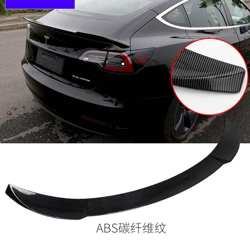 

For Tesla Model 3 2017 2018 2019 Car Styling ABS Plastic Unpainted Color Rear Trunk Wing Boot Lip Roof Spoiler Decoration