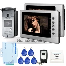 ENVÍO GRATIS Home 7 pulgadas Sistema de Videoportero De Intercomunicación 1 1camera 2 Monitores de Control Remoto Timbre de la puerta de Acceso RFID En Stock